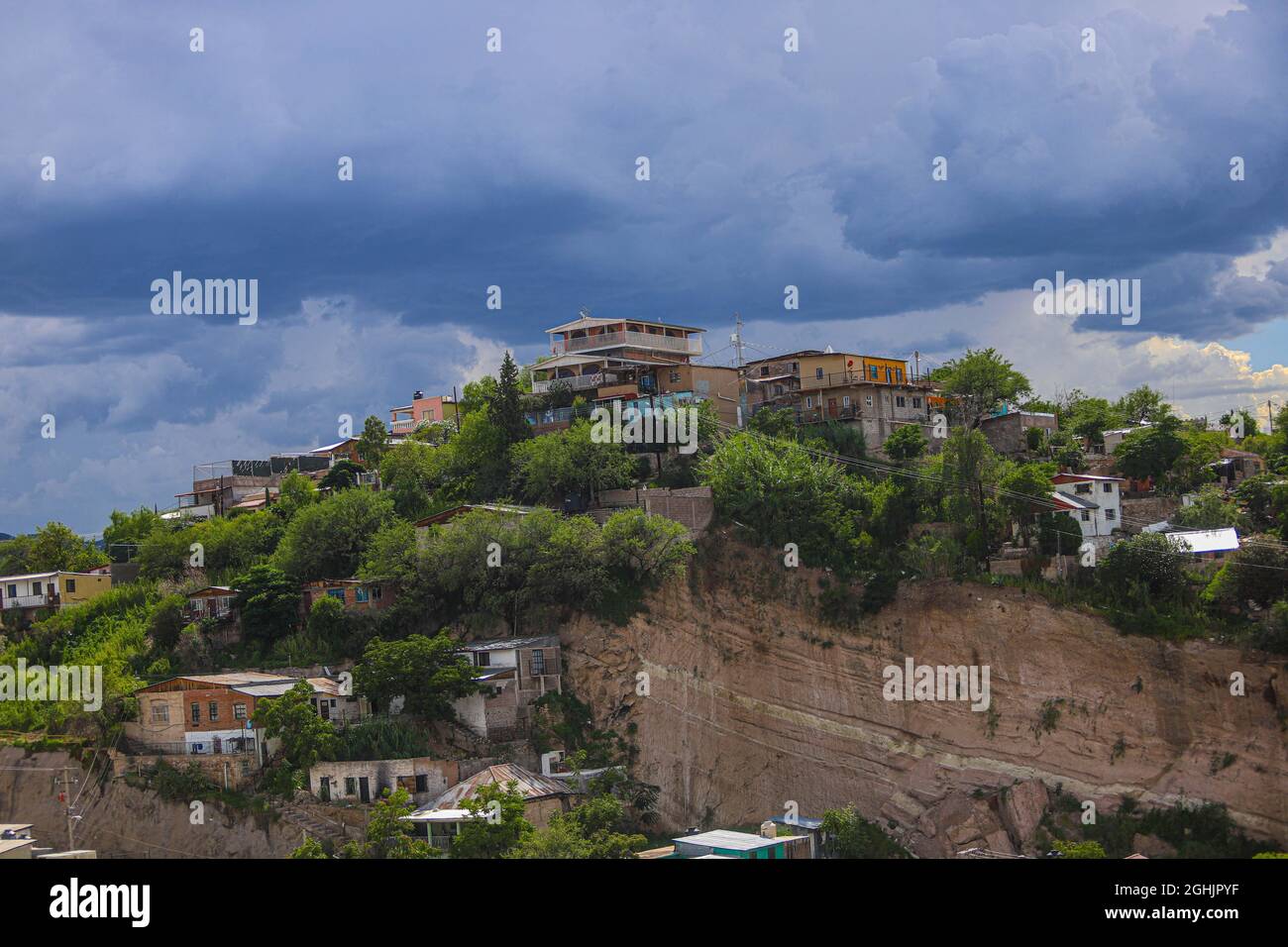 Houses on the hill of the center of the city the border of Nogales