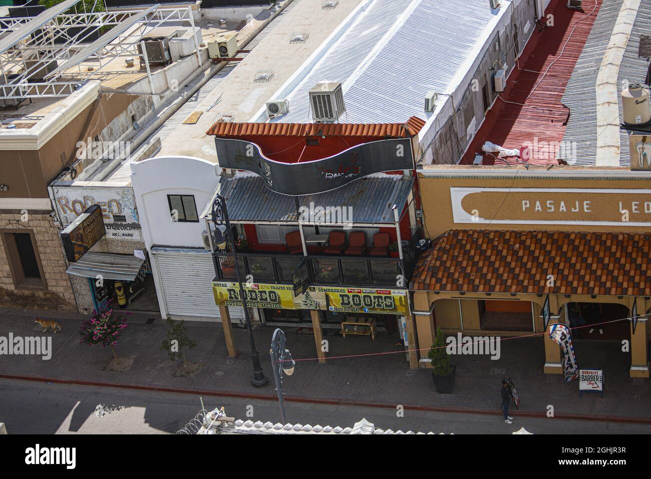 Houses and businesses in the neighborhoods of the center of the city the border of Nogales