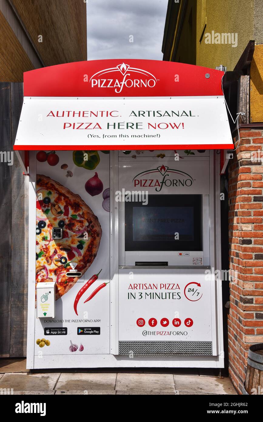 Ottawa, Canada - September 6, 2021: The PizzaForno automated pizza oven purchased by the Senate Tavern on Clarence Street in the Byward Market. PizzaF Stock Photo