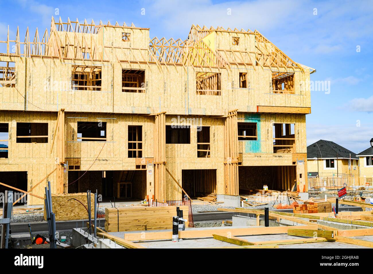 Issaquah, WA, USA - September 06, 2021;  New townhome takes place in the Issaquah Highlands community in the growing Seattle suburb Stock Photo