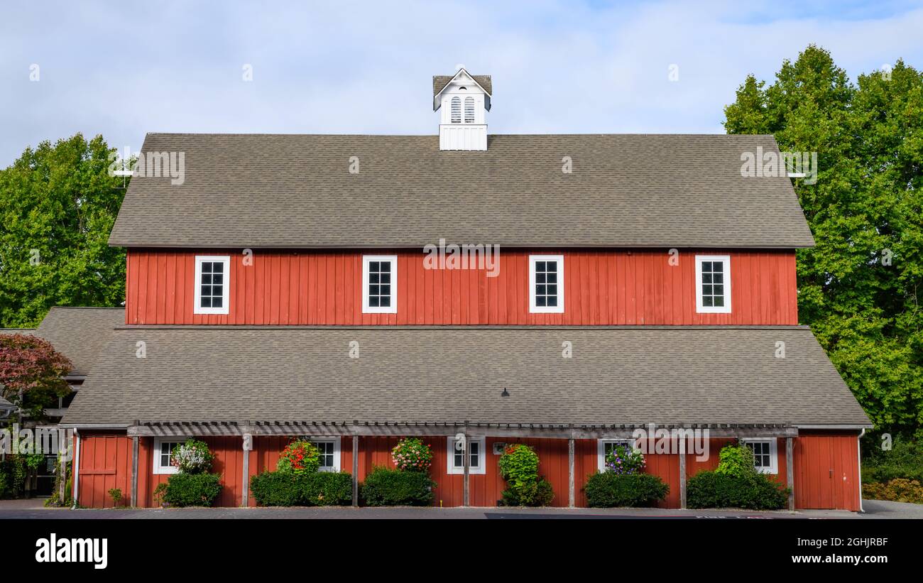 Issaquah, WA, USA - September 06, 2021;  Pickering barn in Issaquah Washington.  A preserved old dairy barn..  It is a city owned facility Stock Photo