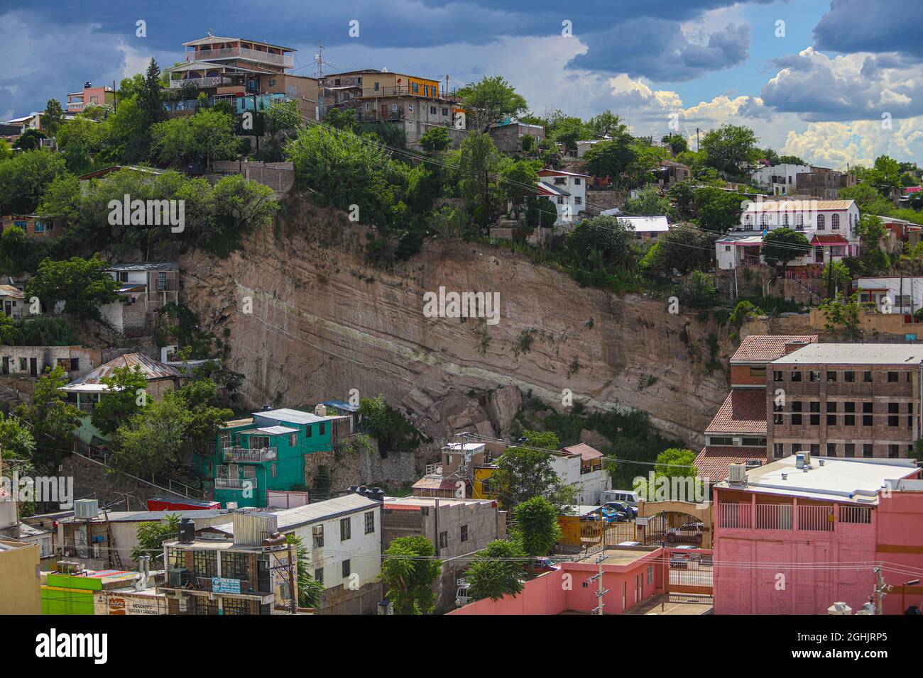 Houses on the hill of the center of the city the border of Nogales