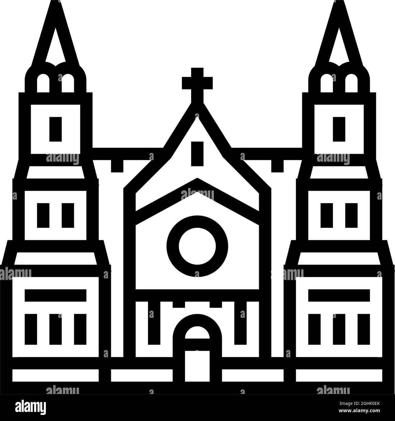 cathedral building line icon vector illustration Stock Vector Image ...