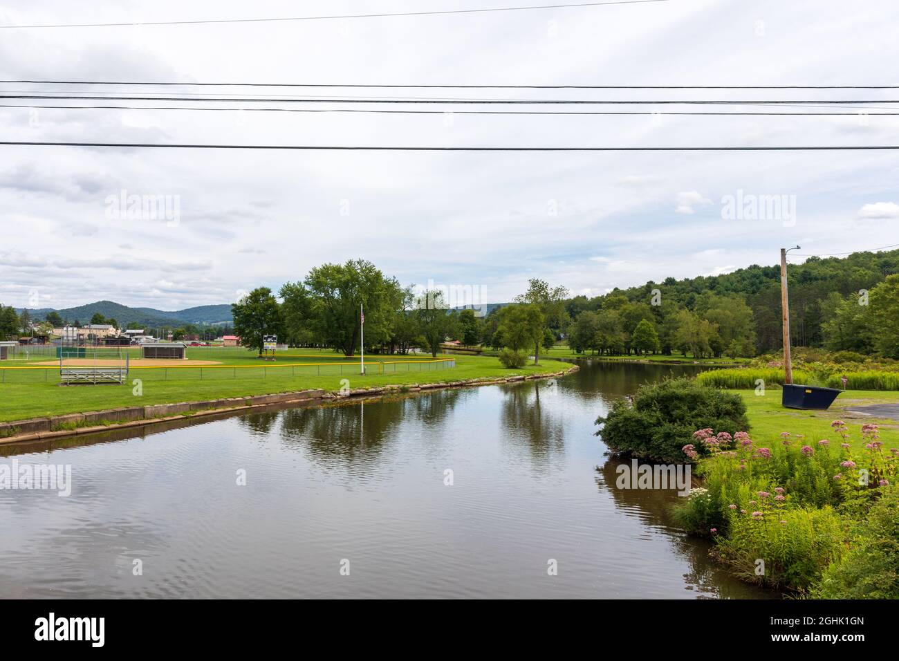SMETHPORT, PA, USA15 AUGUST 2021 Potato Creek as it runs through the