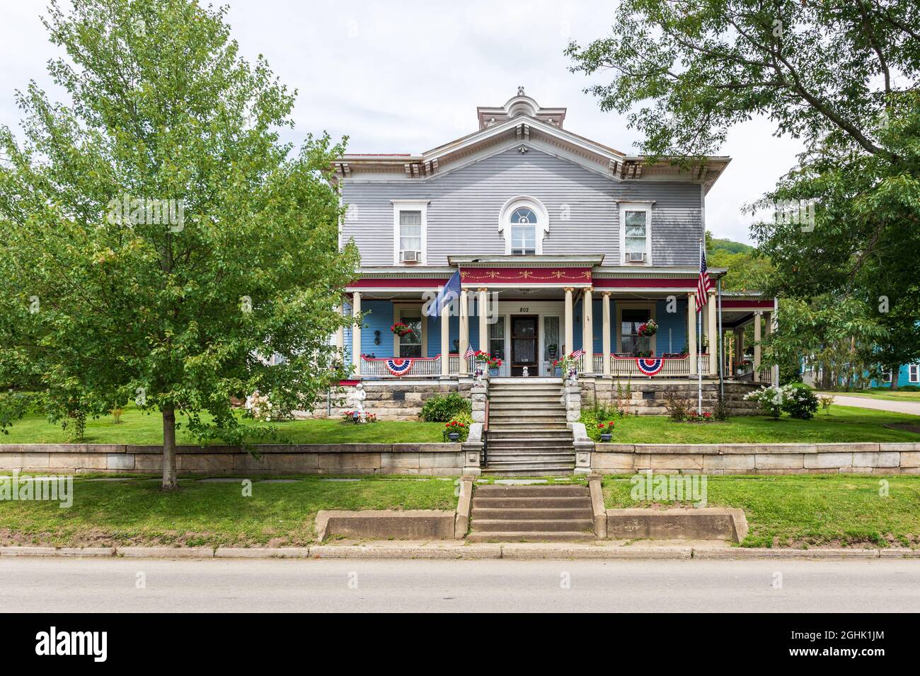 SMETHPORT, PA, USA15 AUGUST 2021 An historic home in the Smethport