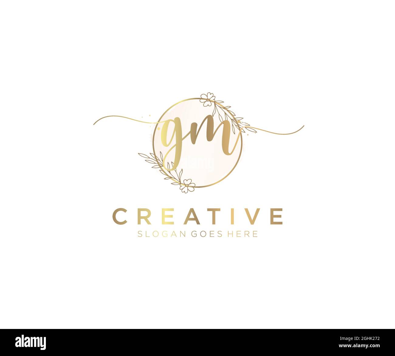 GM Feminine logo beauty monogram and elegant logo design, handwriting logo  of initial signature, wedding, fashion, floral and botanical with creative  Stock Vector Image & Art - Alamy