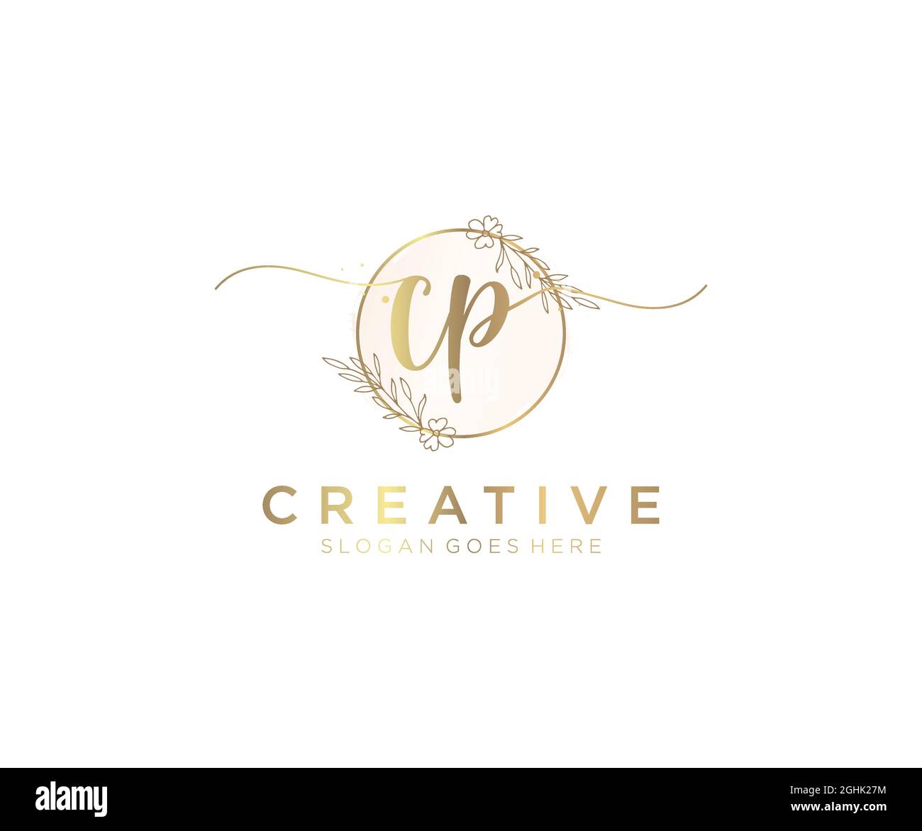 CP Feminine logo beauty monogram and elegant logo design, handwriting ...