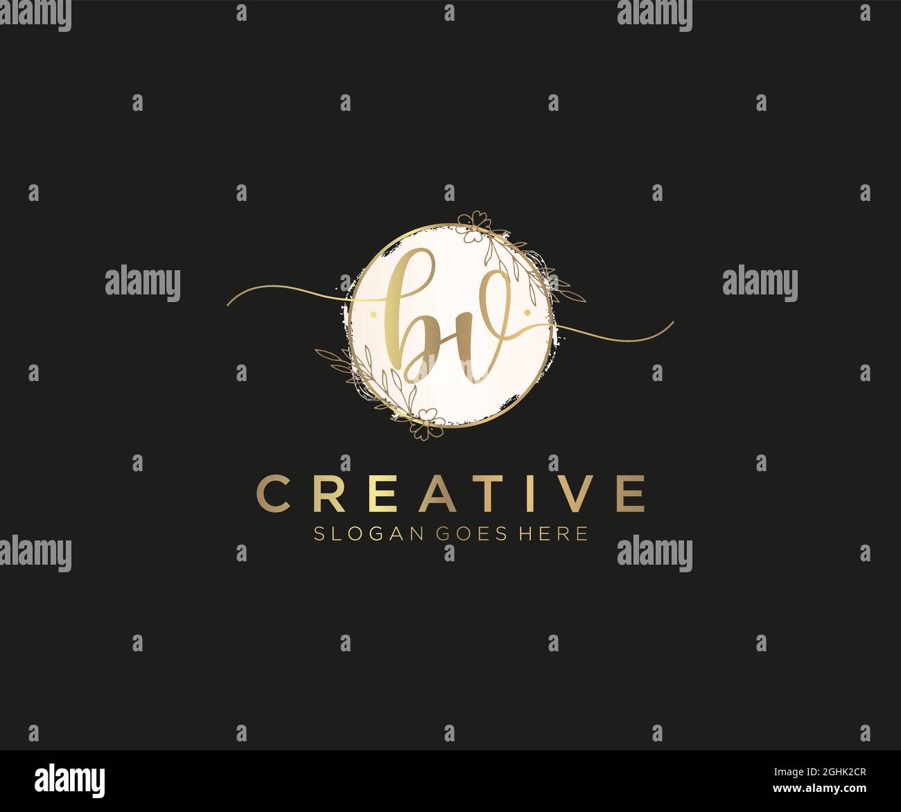 BV Feminine logo beauty monogram and elegant logo design, handwriting ...