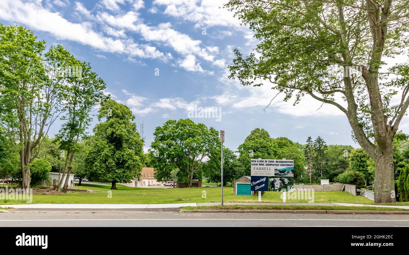 Farrell Building Company's lot at 2331 and 2339 Montauk Highway in Bridgehampton, NY Stock Photo