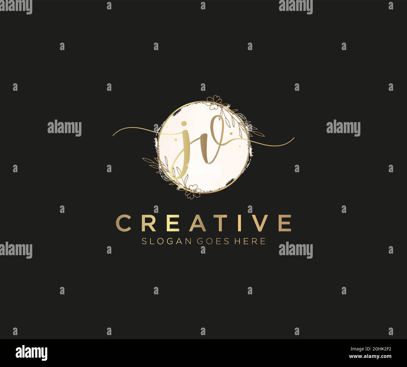 JV Feminine logo beauty monogram and elegant logo design, handwriting ...