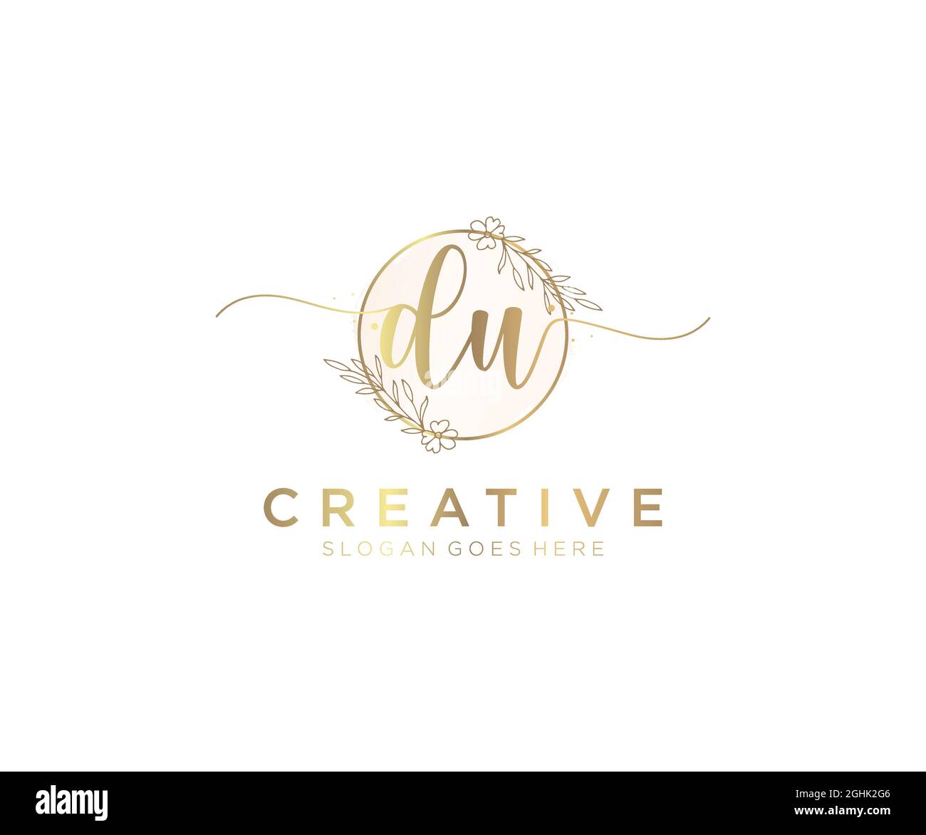 DU Feminine logo beauty monogram and elegant logo design, handwriting ...