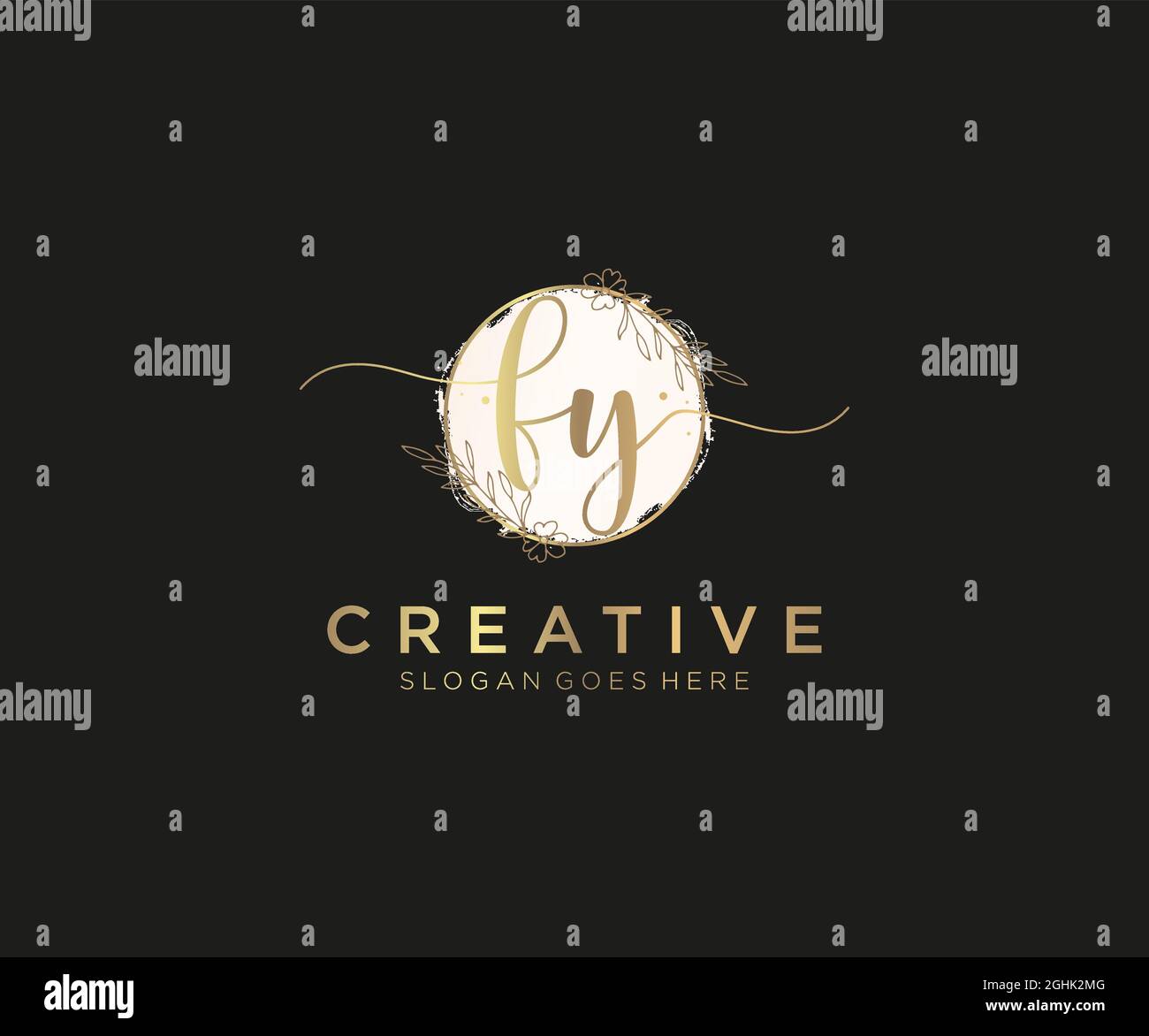 FY Feminine logo beauty monogram and elegant logo design, handwriting ...