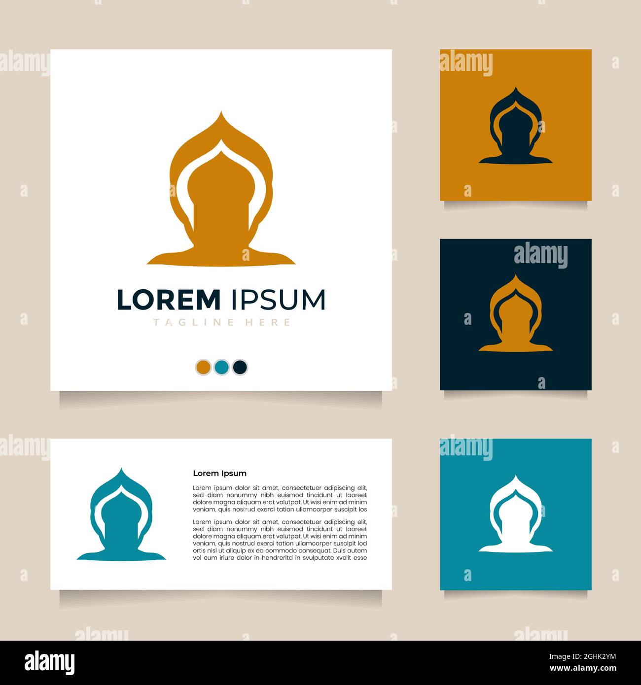 Creative and great idea minimalist vector mosque logo design Stock Vector