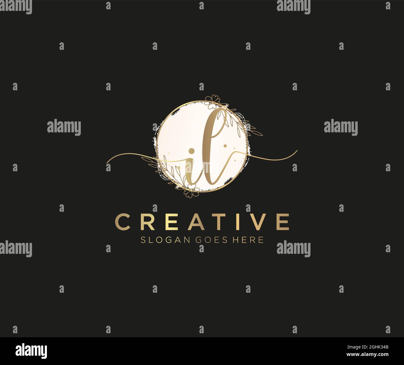 IL Feminine logo beauty monogram and elegant logo design, handwriting ...