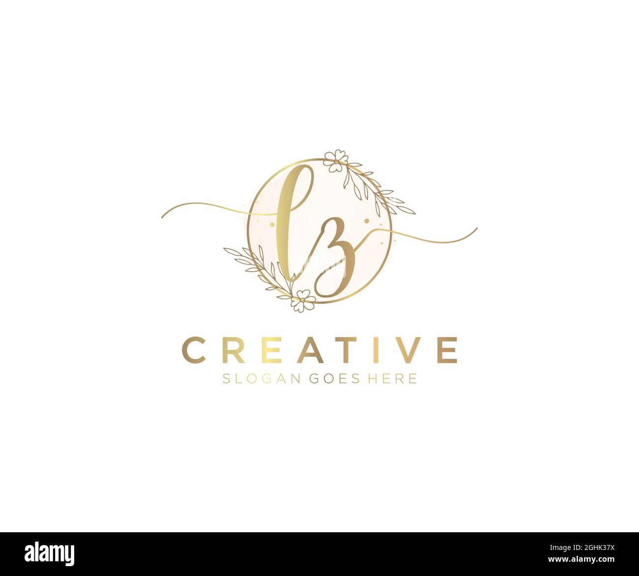 LZ Feminine logo beauty monogram and elegant logo design, handwriting logo of initial signature, wedding, fashion, floral and botanical with creative Stock Vector