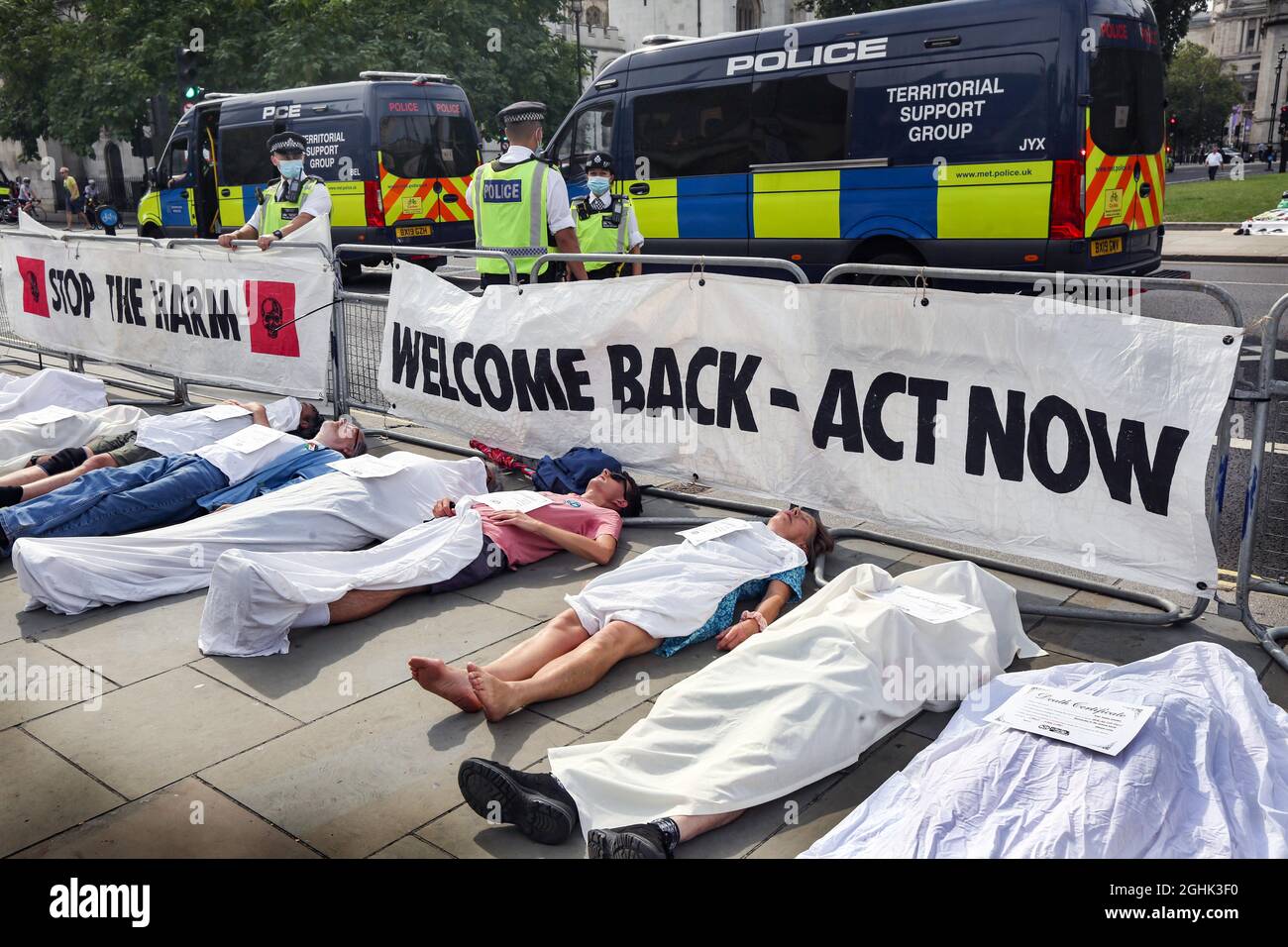 London, UK. 06th Sep, 2021. Extinction Rebellion rebels 