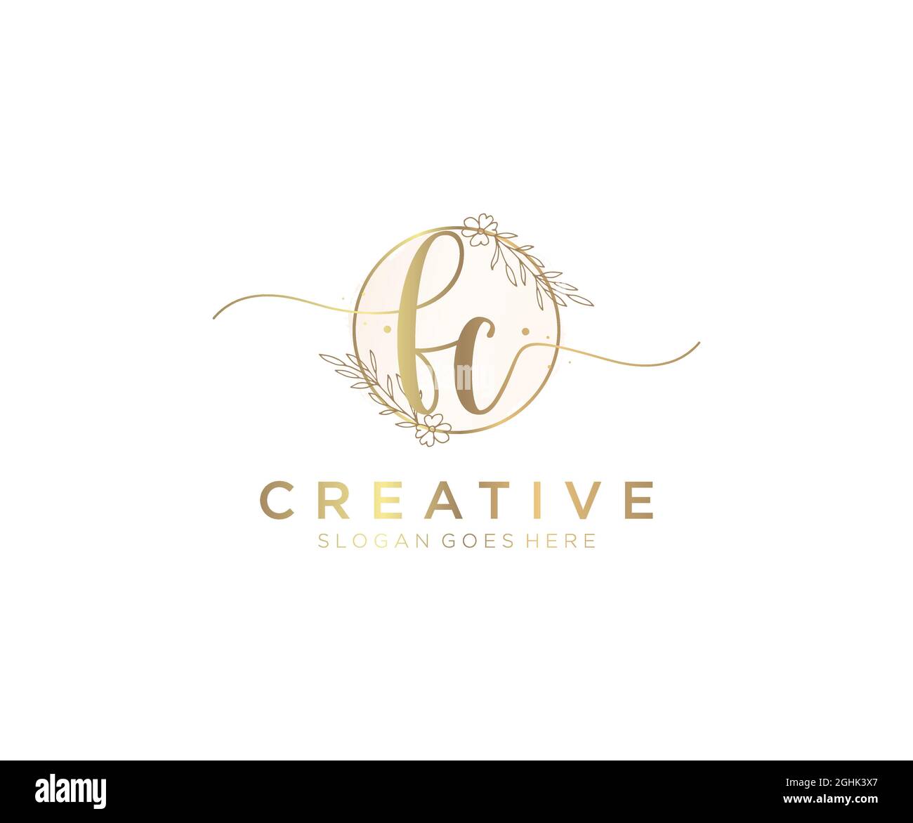 FC Feminine logo beauty monogram and elegant logo design, handwriting ...
