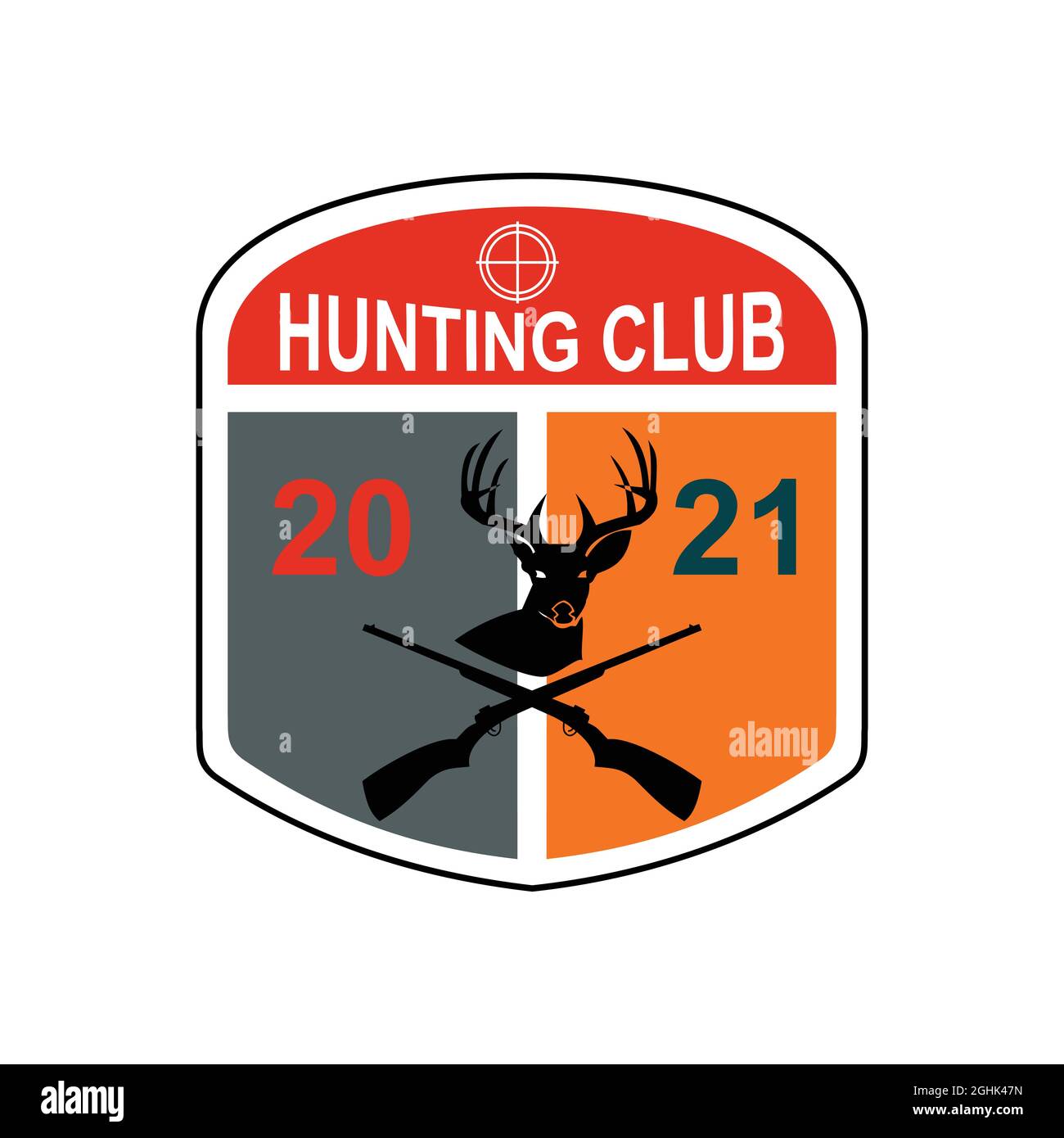 hunting season logo design that can be customized with the club name according to your needs Stock Vector
