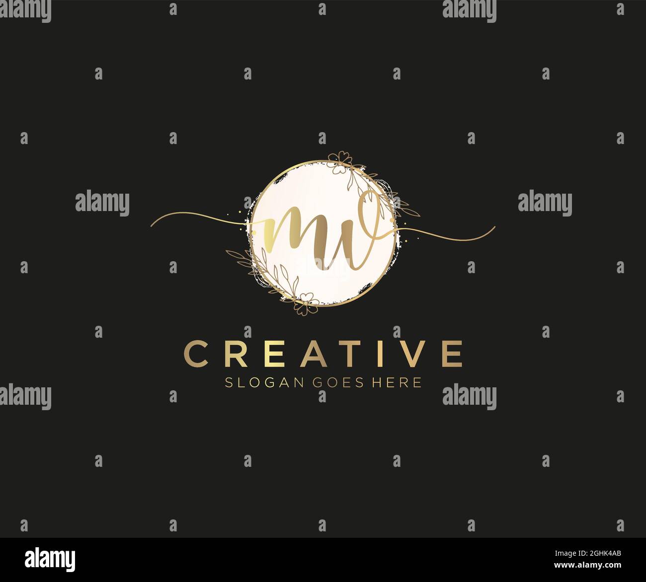 MV Feminine logo beauty monogram and elegant logo design, handwriting ...