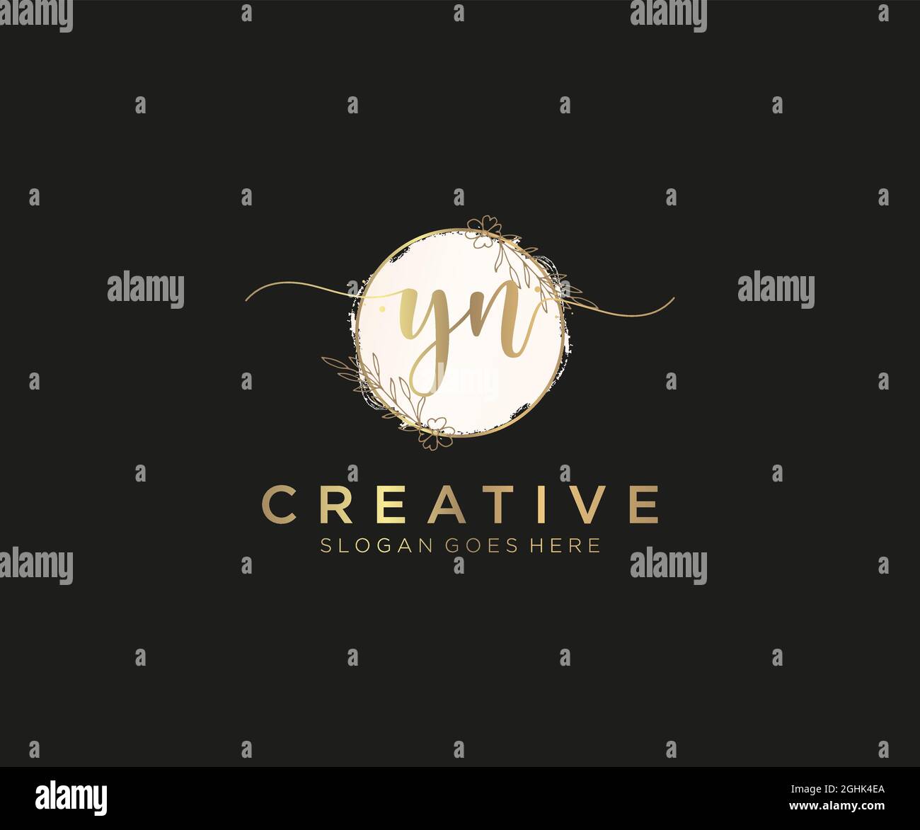 YN Feminine logo beauty monogram and elegant logo design, handwriting ...