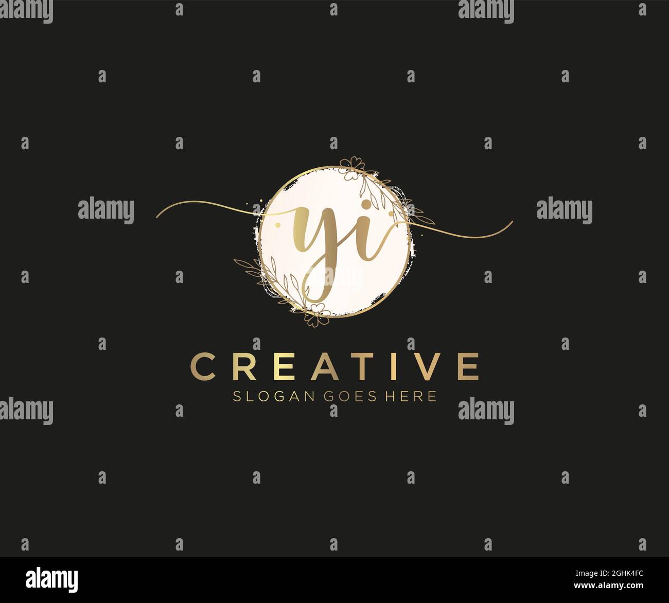 YI Feminine logo beauty monogram and elegant logo design, handwriting ...