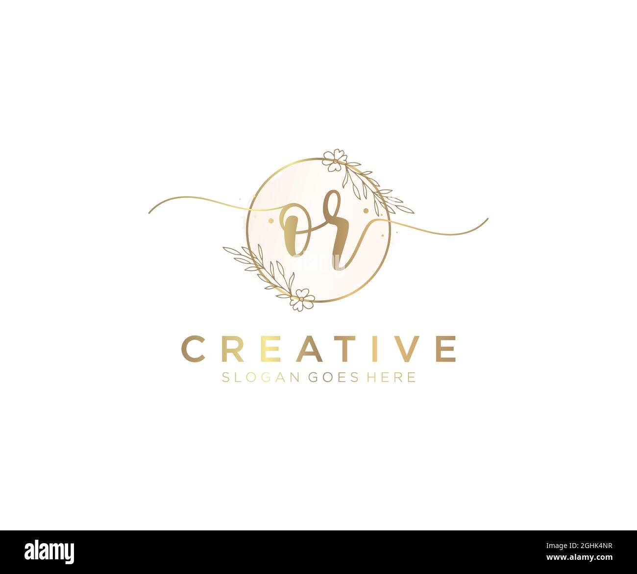 OR Feminine logo beauty monogram and elegant logo design, handwriting ...