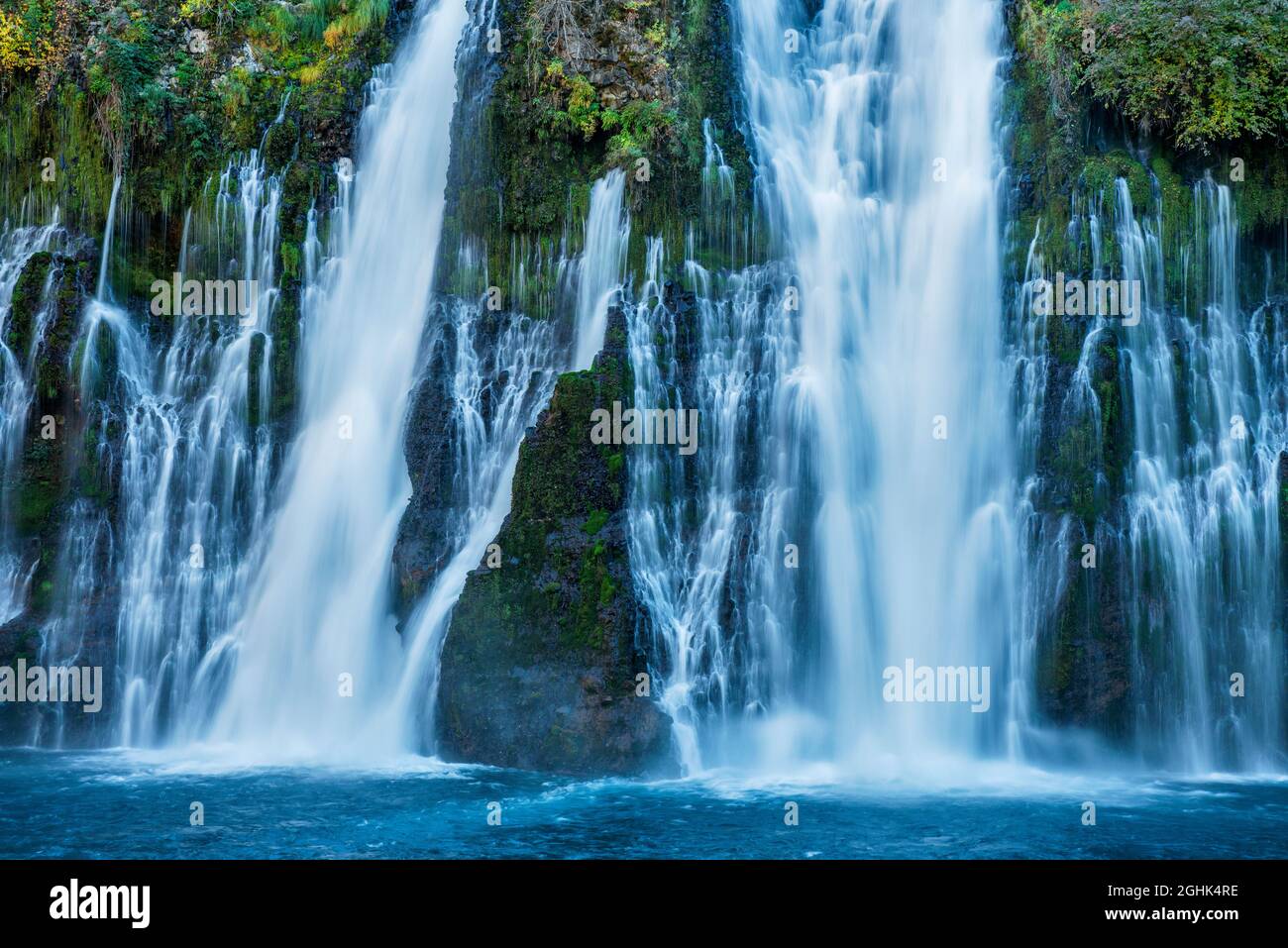 Waterfalls, Burney Falls Memorial State Park, Shasta-Trinity National Forest, Shasta County, California Stock Photo