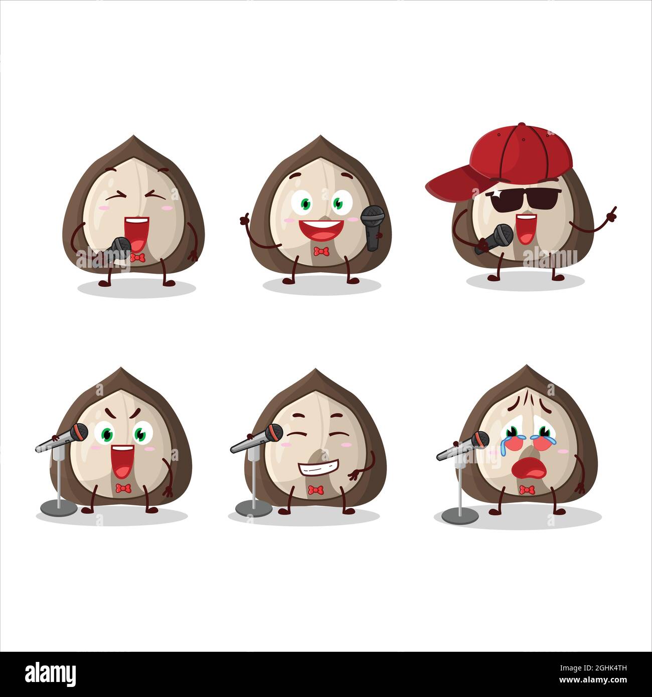 A Cute Cartoon design concept of manchurian walnut singing a famous song.  Vector illustration Stock Vector Image & Art - Alamy