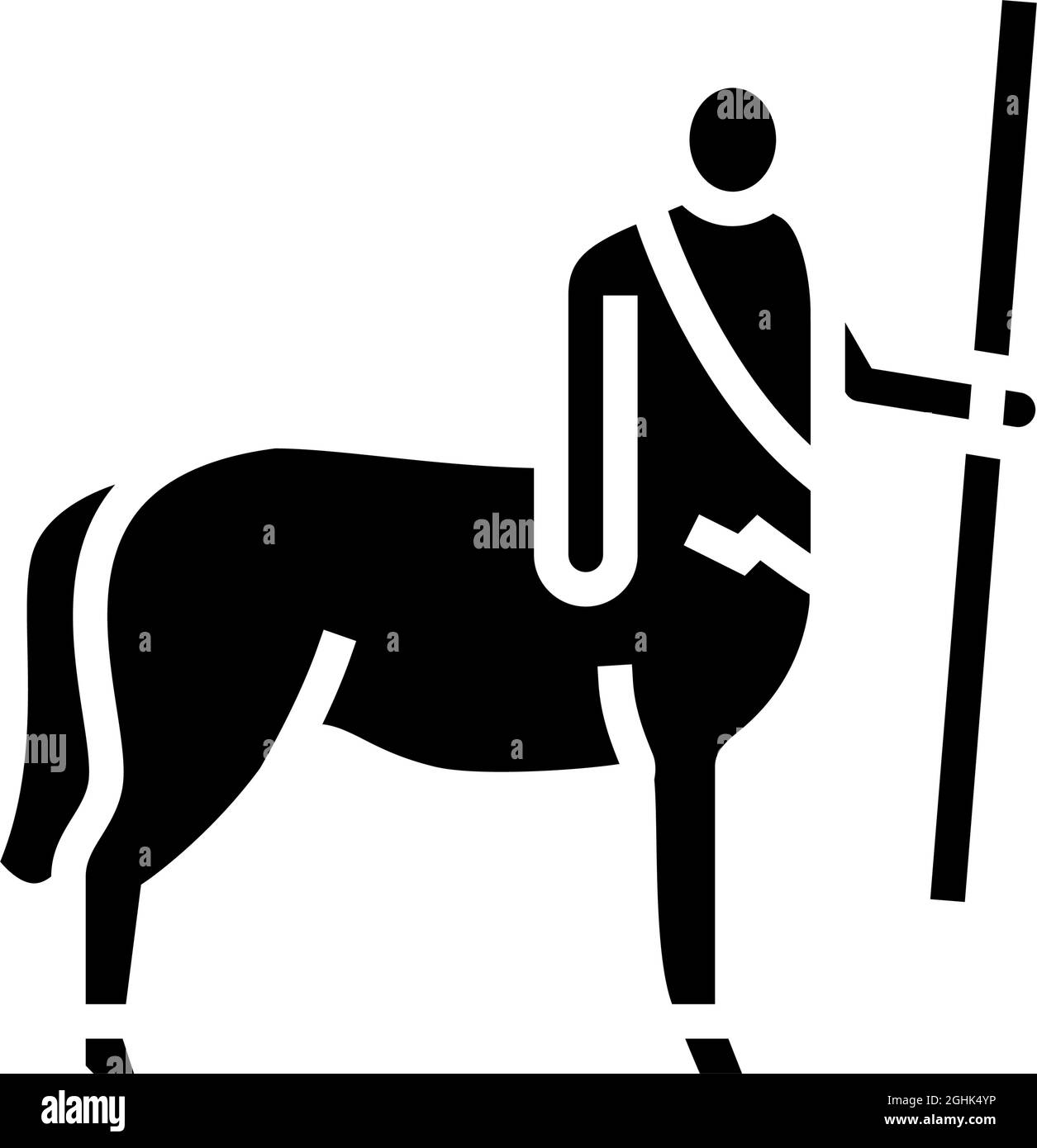 centaur ancient greece glyph icon vector illustration Stock Vector