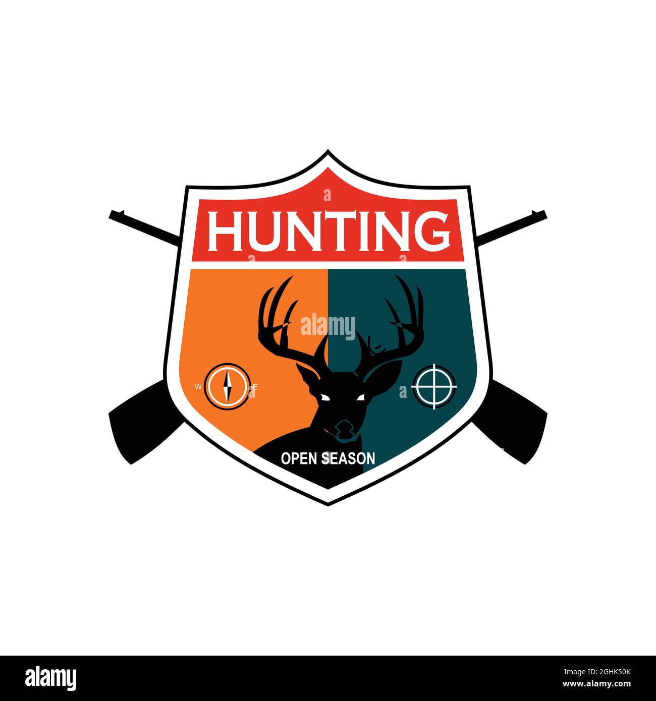 hunting season logo design that can be customized with the club name