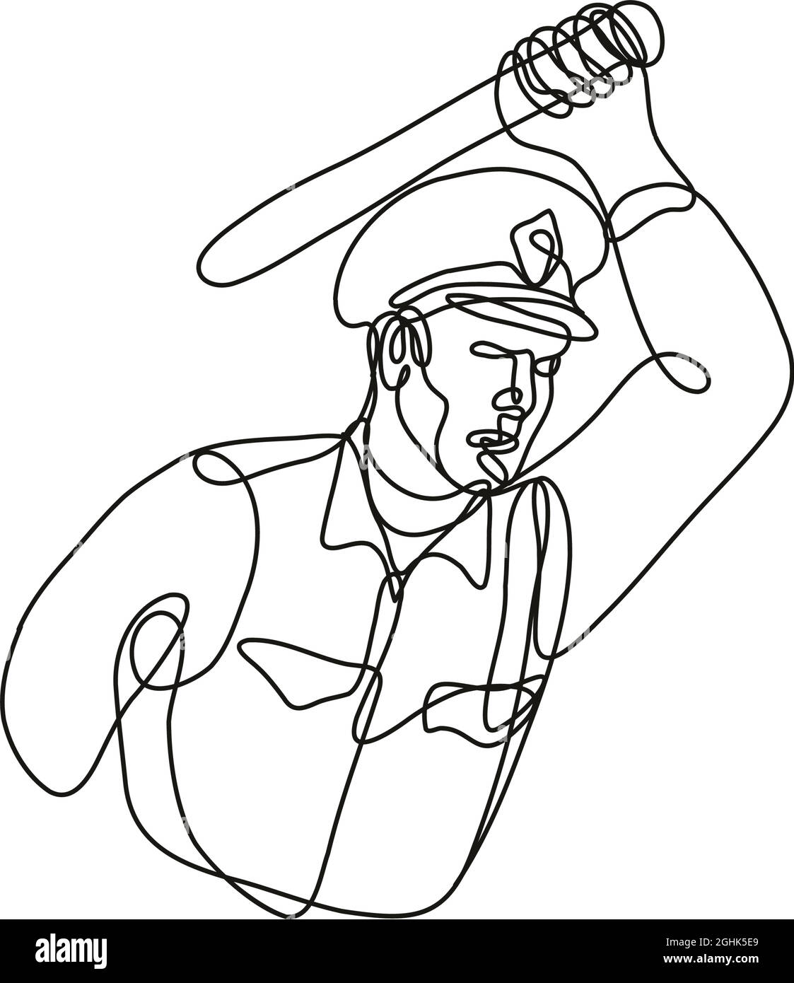 Continuous line drawing illustration of a policeman or police officer