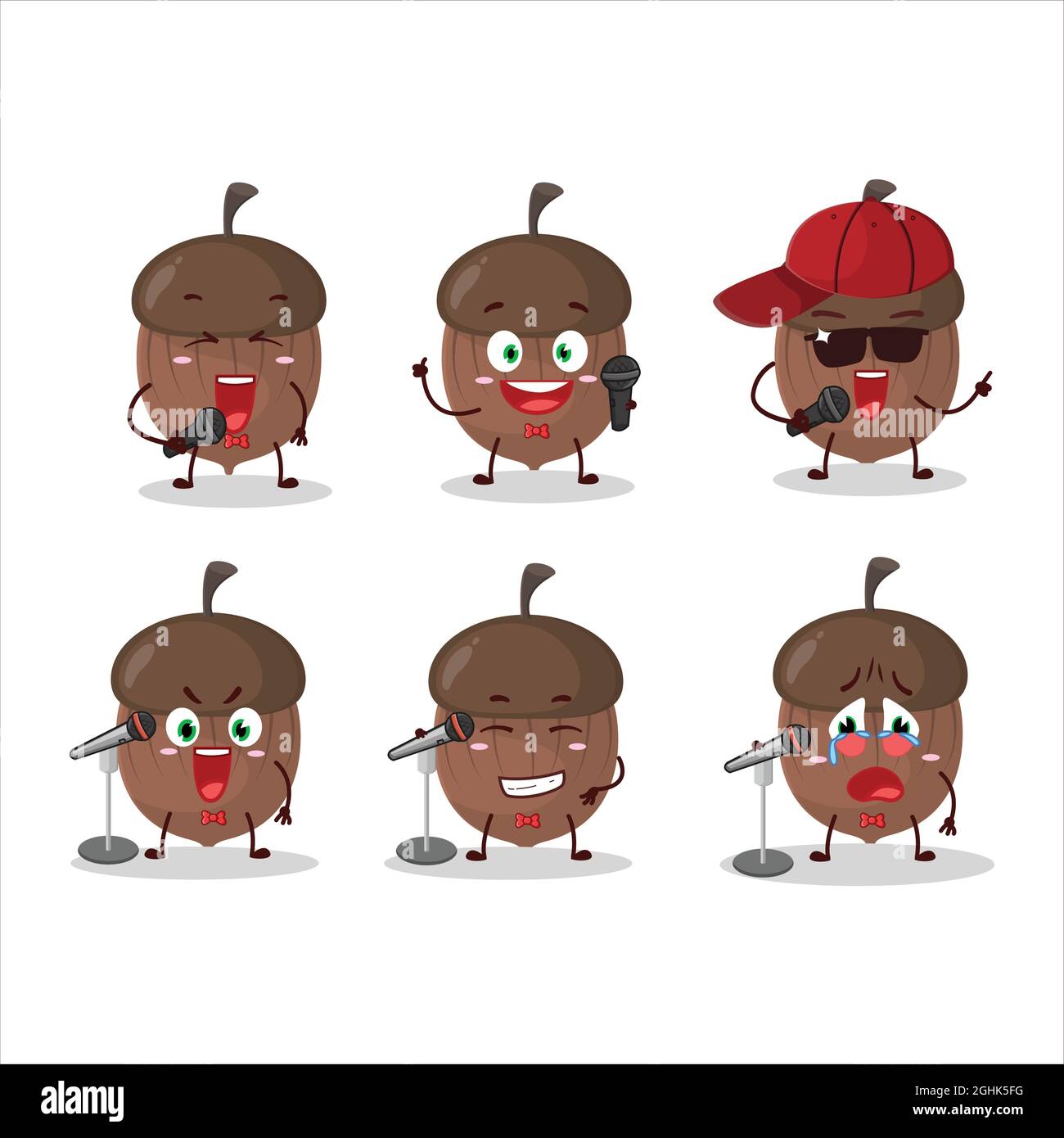 A Cute Cartoon design concept of acorn singing a famous song. Vector  illustration Stock Vector Image & Art - Alamy