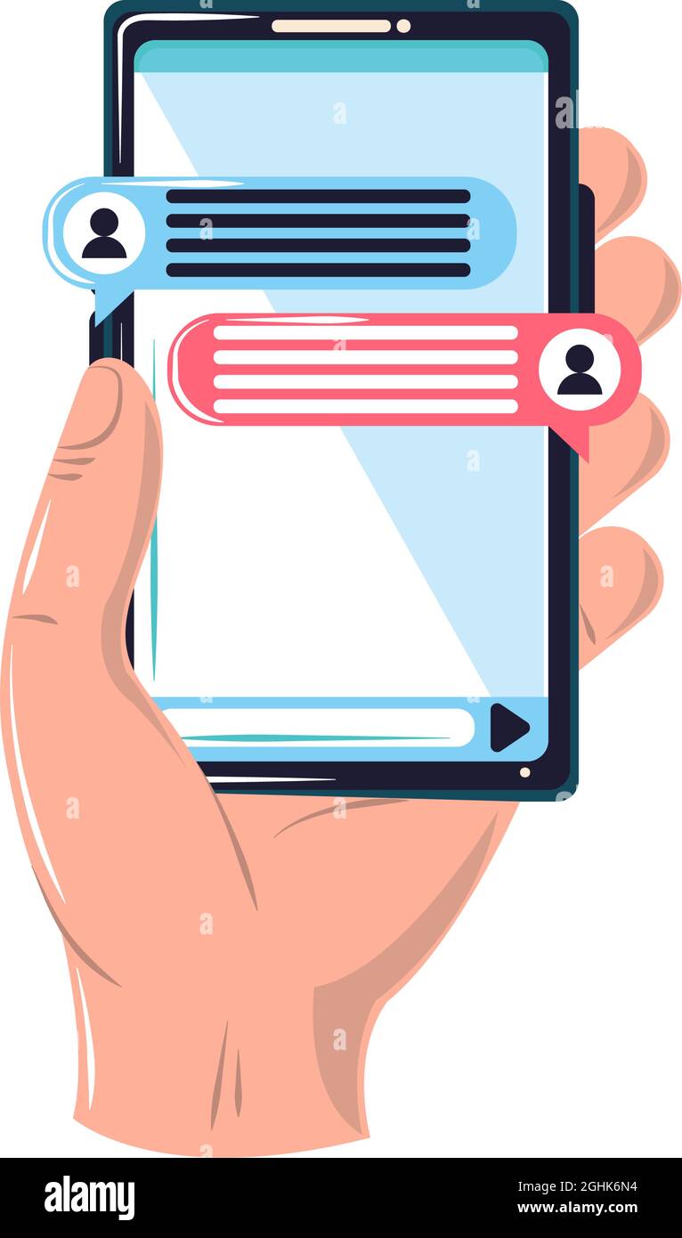 hand with messages in phone Stock Vector Image & Art - Alamy