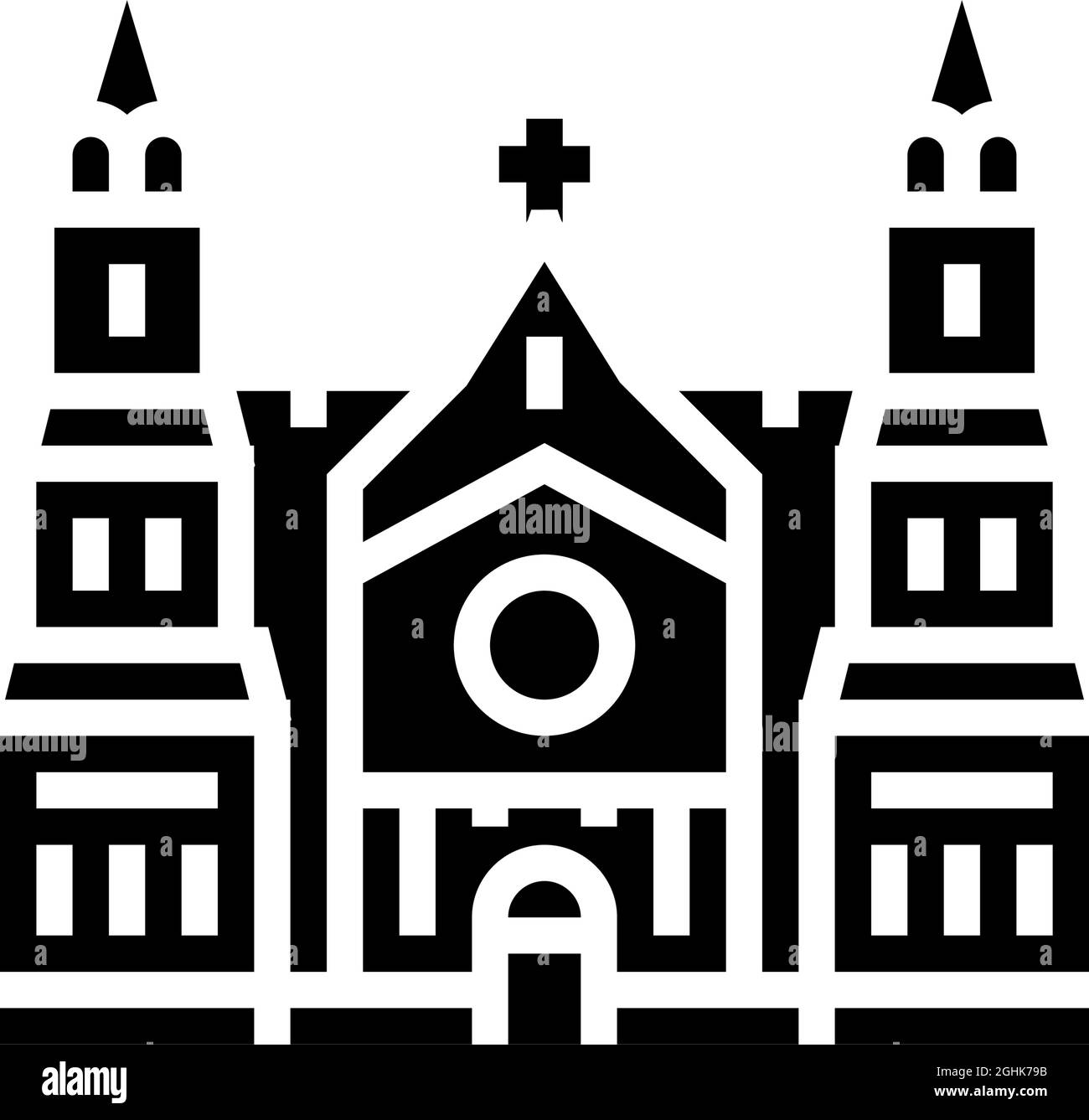 cathedral building glyph icon vector illustration Stock Vector Image ...