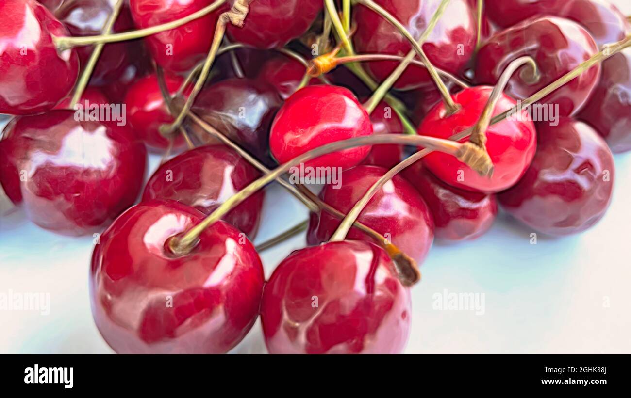 fruit of summer season, cherries Stock Photo Alamy