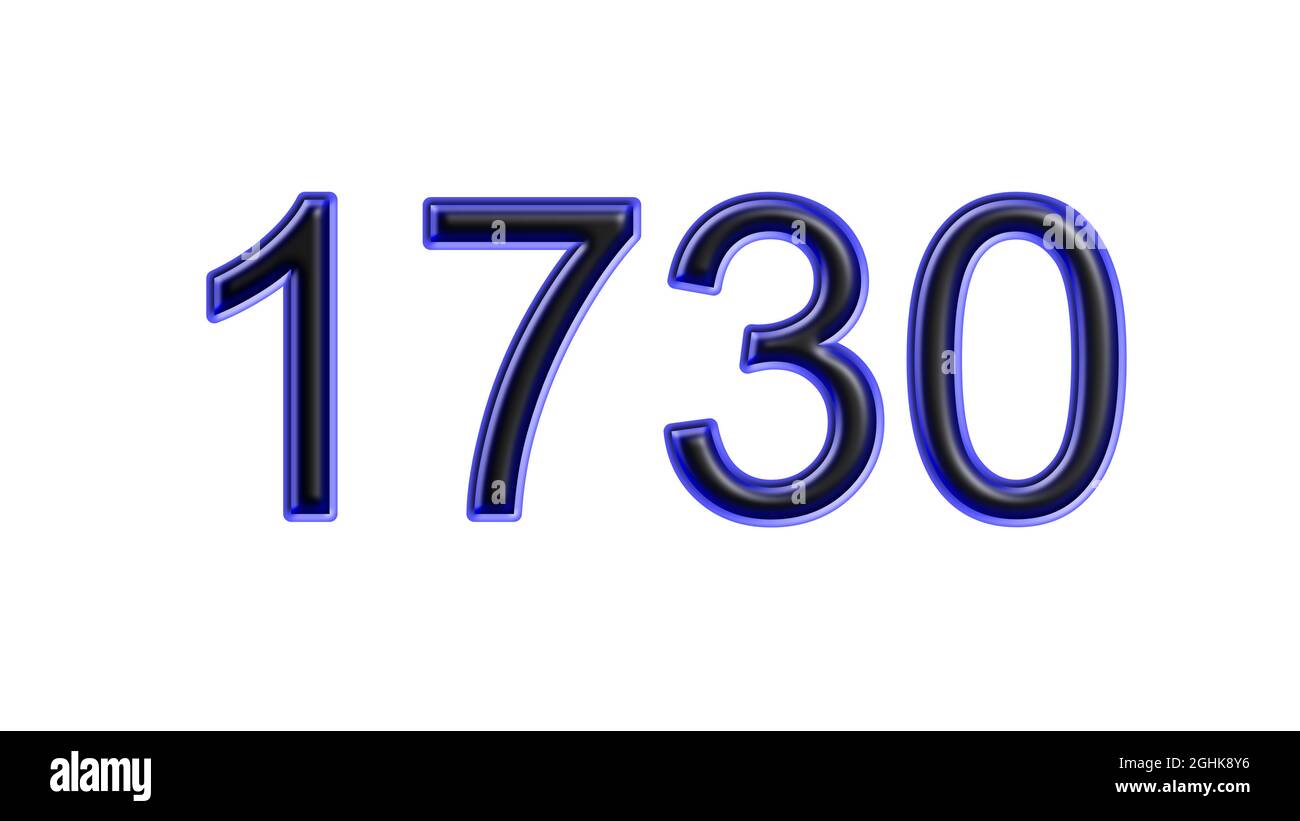 blue 1730 number 3d effect white background Stock Photo