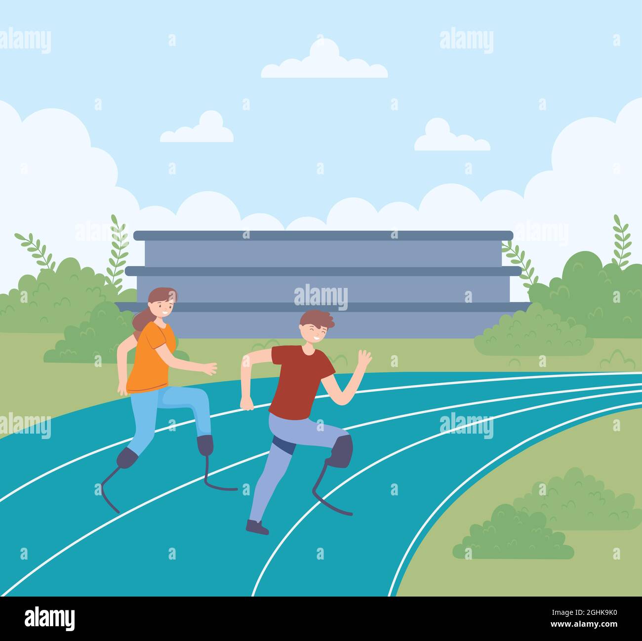 sporty disabled young people Stock Vector Image & Art - Alamy