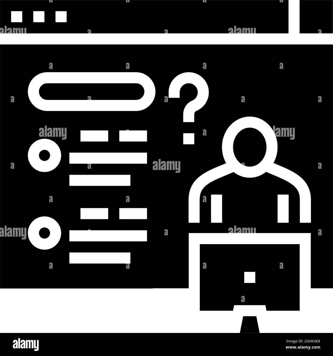Asking question solve problem glyph Stock Vector Images - Alamy