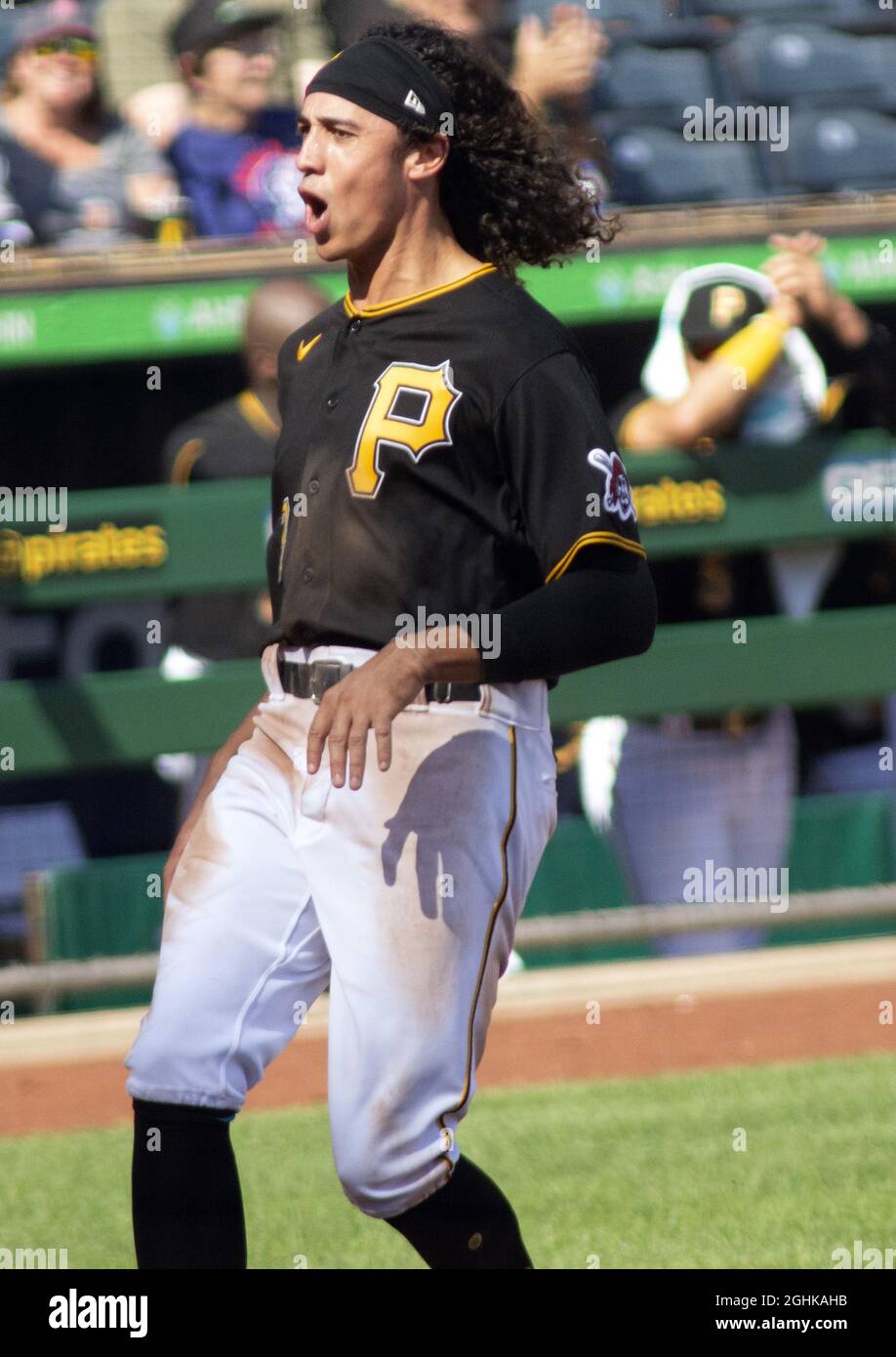 Pittsburgh, United States. 06th Sep, 2021. Pittsburgh Pirates shortstop Cole  Tucker (3) scores in the seventh inning against the Detroit Tigers at PNC  Park on Sunday, September 6, 2021 in Pittsburgh. Photo
