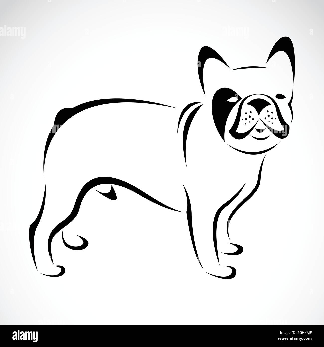 Vector image of a dog (bulldog) on white background. Easy editable layered vector illustration. Pet. Stock Vector