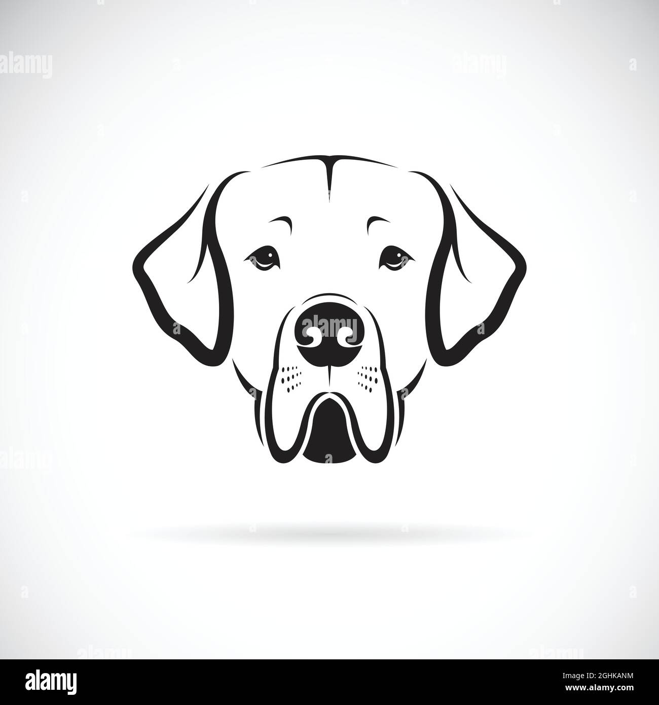 Vector of Great Dane dog head on white background. Pet. Animals. Dog Icon. Easy editable layered vector illustration. Stock Vector