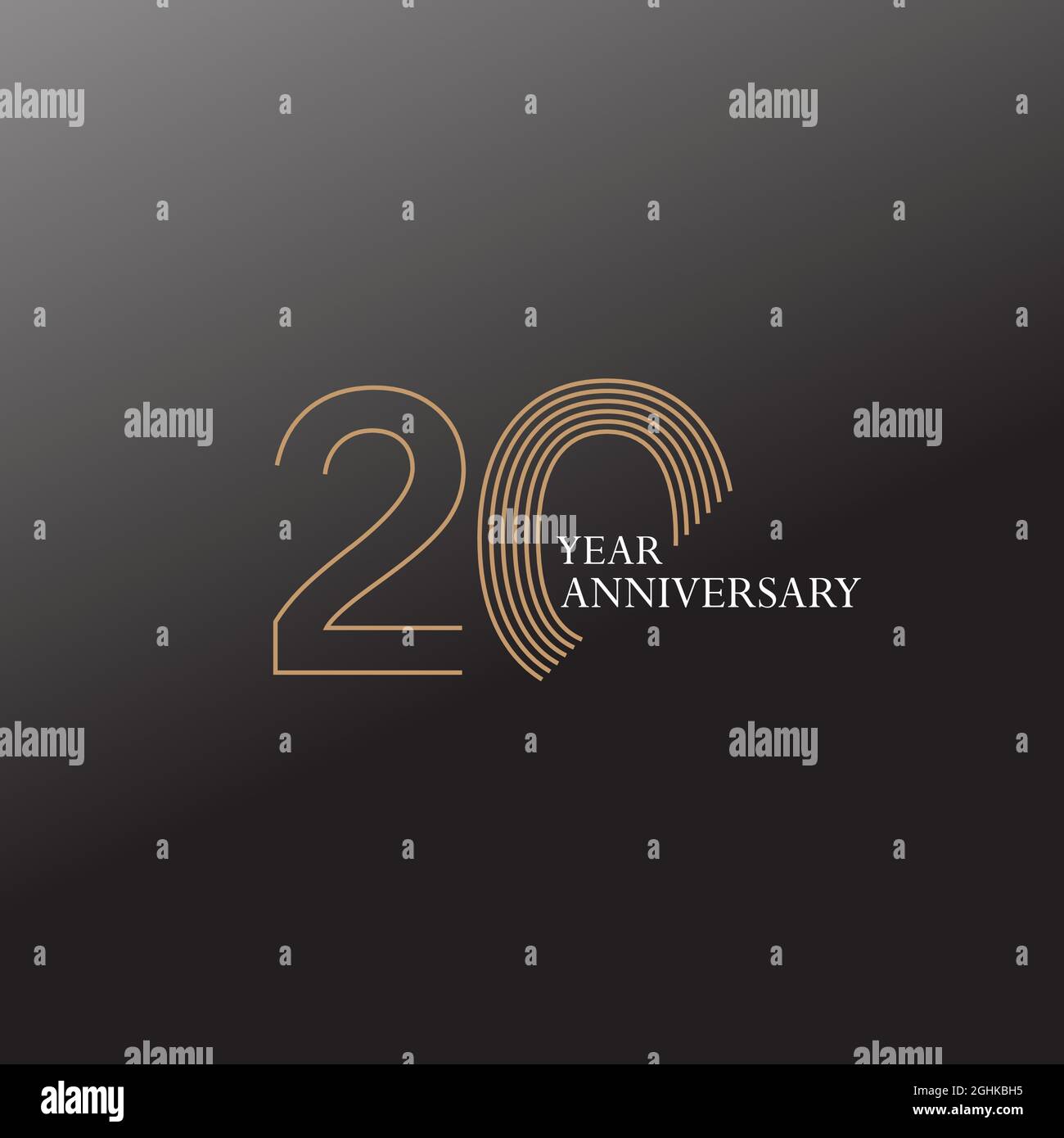 20 YEAR ANNIVERSARY CELEBRATION VECTOR DESIGN TEMPLATE ILLUSTRATION Stock Vector
