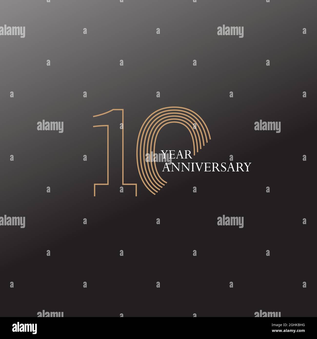 10 YEAR ANNIVERSARY CELEBRATION VECTOR DESIGN TEMPLATE ILLUSTRATION Stock Vector