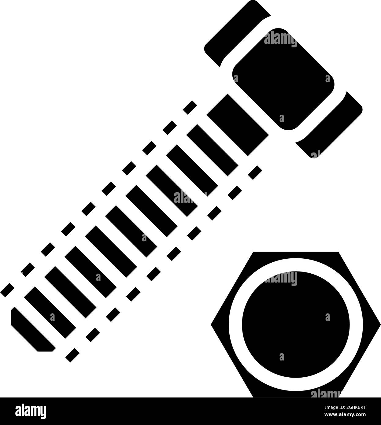 hex head bolt glyph icon vector illustration Stock Vector Image & Art