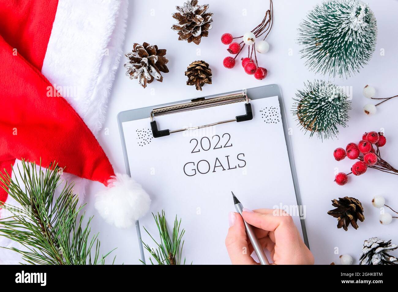 Christmas Day 2022 Contests 2022 Goals Paper Sheet Around Christmas New Year Decorations. Planning Year  Concept. Copy Space. Flat Lay. Top View. Doubt Concept. Time To Plan Stock  Photo - Alamy