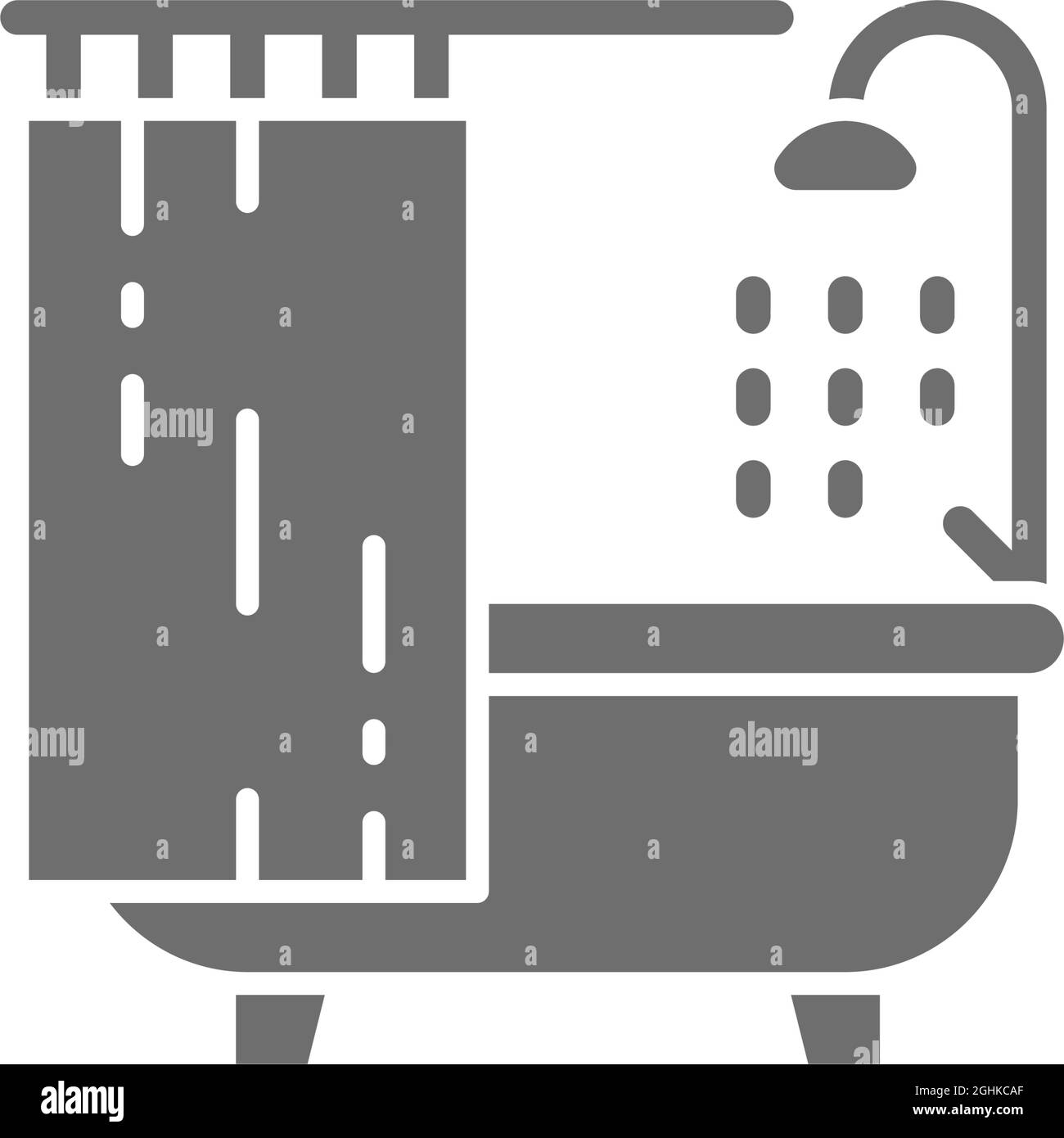Bathtub grey icon. Isolated on white background Stock Vector Image ...