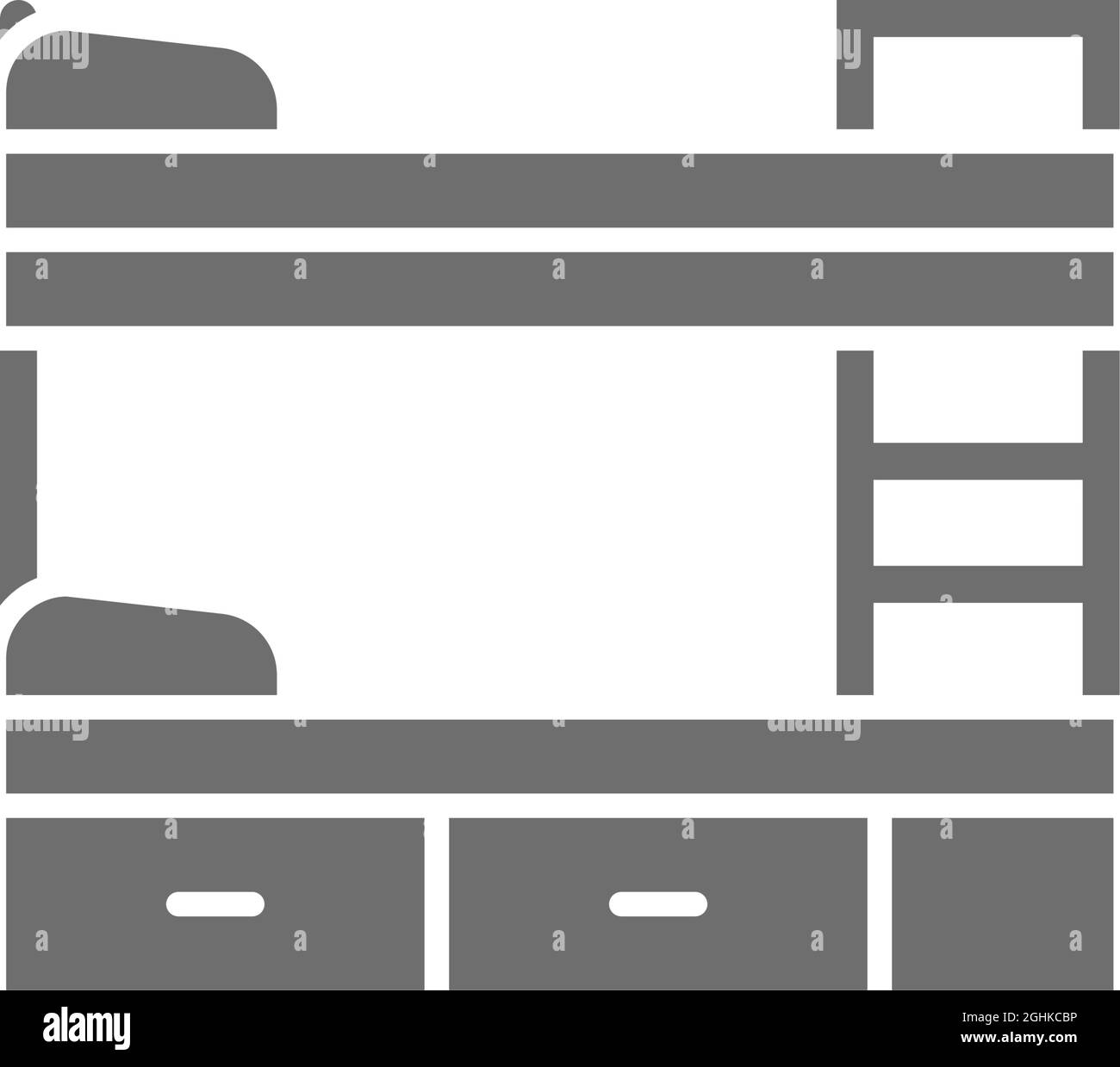 Bunk bed grey icon. Isolated on white background Stock Vector Image ...
