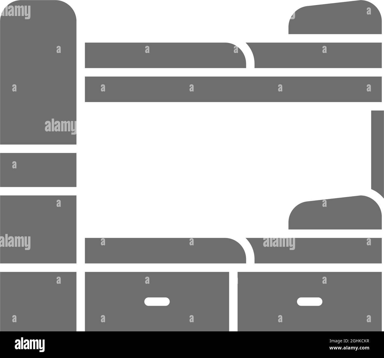 Bunk bed grey icon. Isolated on white background Stock Vector Image ...