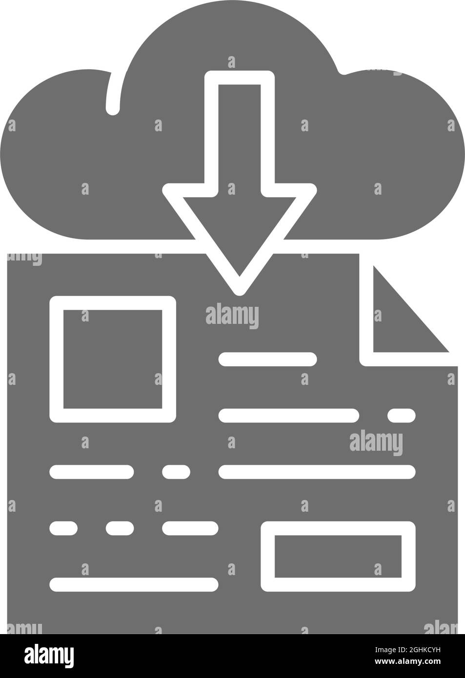 Vector online file storage, download grey icon Stock Vector Image & Art