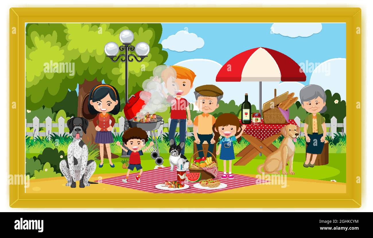 family picnic cartoon images